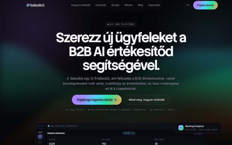 SalesBot weboldal